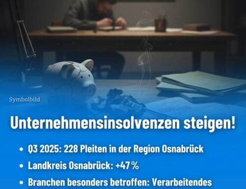 Unternehmensinsolvenzen in der Region Osnabrück bleiben hoch